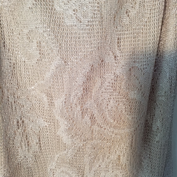 SPENCER ALEXIS GOWN & JACKET BEIGE &GOLD CROCHET S - Picture 3 of 6
